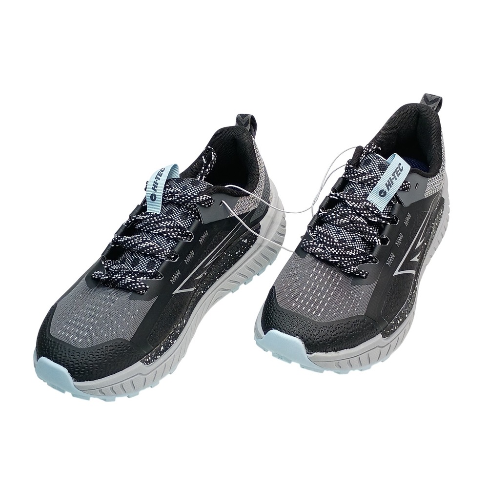 Hi-Tec Trail Running Shoes Women Size 7 Black Microchip Omphalodes Mesh